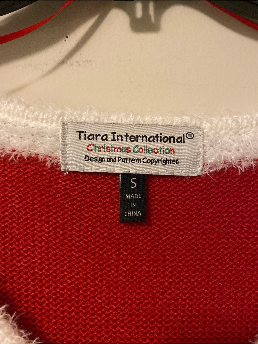 Tiara International Red V-Neck Holiday Sweater - Picture 2 of 7